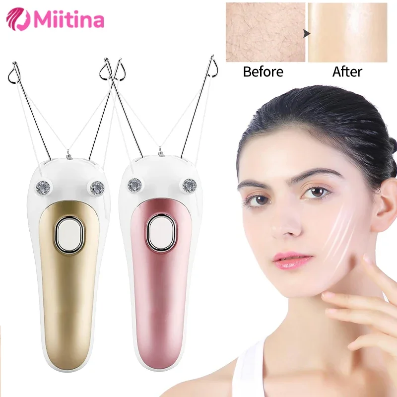 Mini Women Hair Removal Epilator Mini Facial Hair Remover Face Defeatherer for Body Arm Cotton Thread Beauty Face Hair Depilator