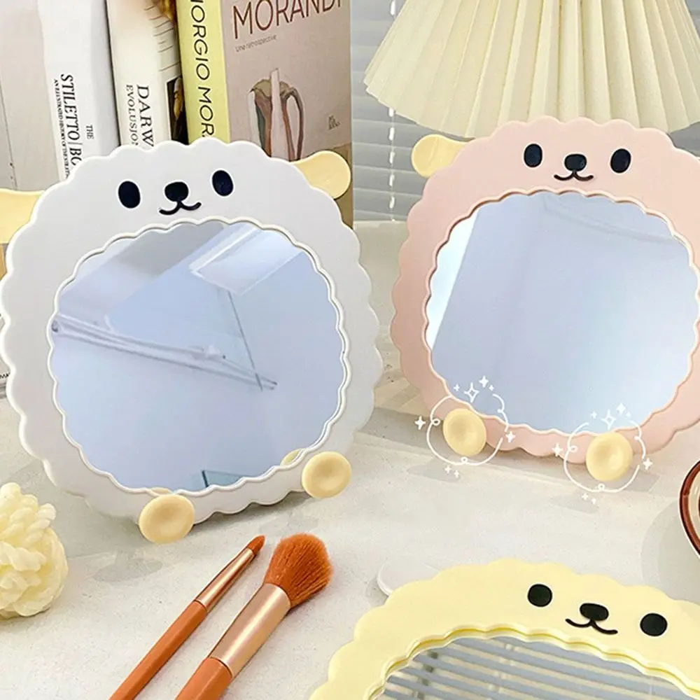 Cosmetic Cartoon Desktop Stand Mirror Folding Kawaii Makeup Mirror Wall-mounted Dual-purpose Vanity Mirror Women