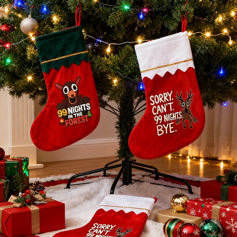 99 ليالًا في الغابة جوارب عيد الميلاد كيس كيس الحلوى لوازم عيد الميلاد المنزل السنة الجديدة جورب شجرة عيد الميلاد الديكور الهدايا #1