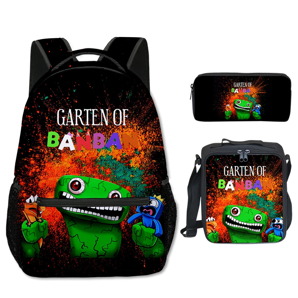 

Luxury Novelty Cool New Garten of Banban 3D Print 3pcs/Set Student School Bags Laptop Backpack Crossbody Lunch bag Pencil Case