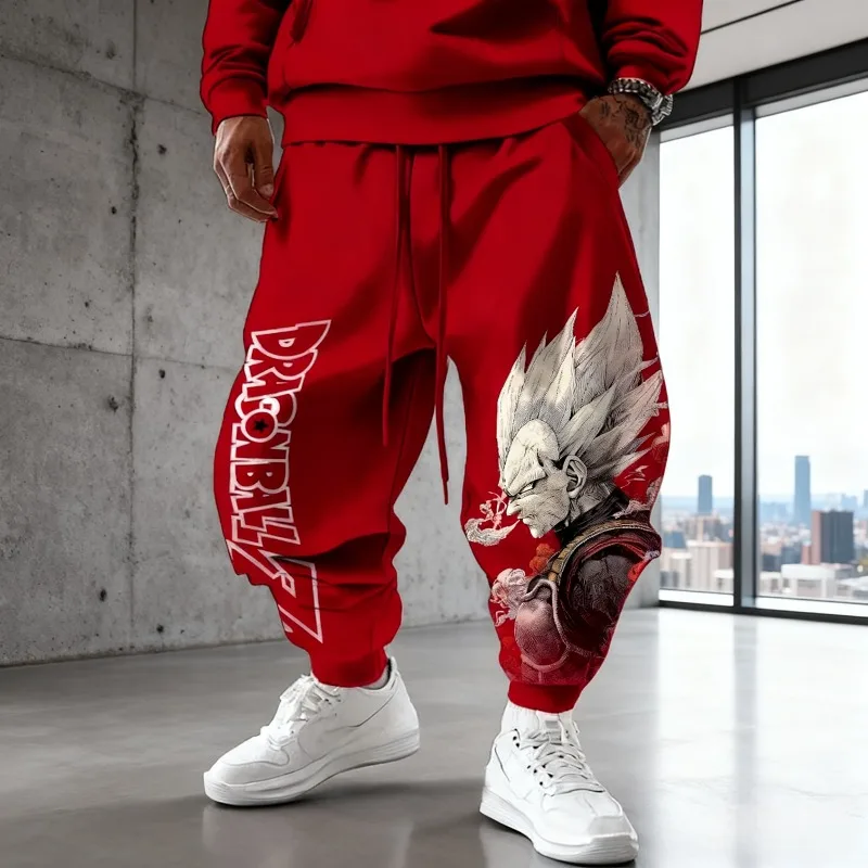 

Мужские брюки из японского аниме Dragon Ball Z, осенне-зимние спортивные штаны, дышащие леггинсы из 100% хлопка с графикой японского аниме Vegeta