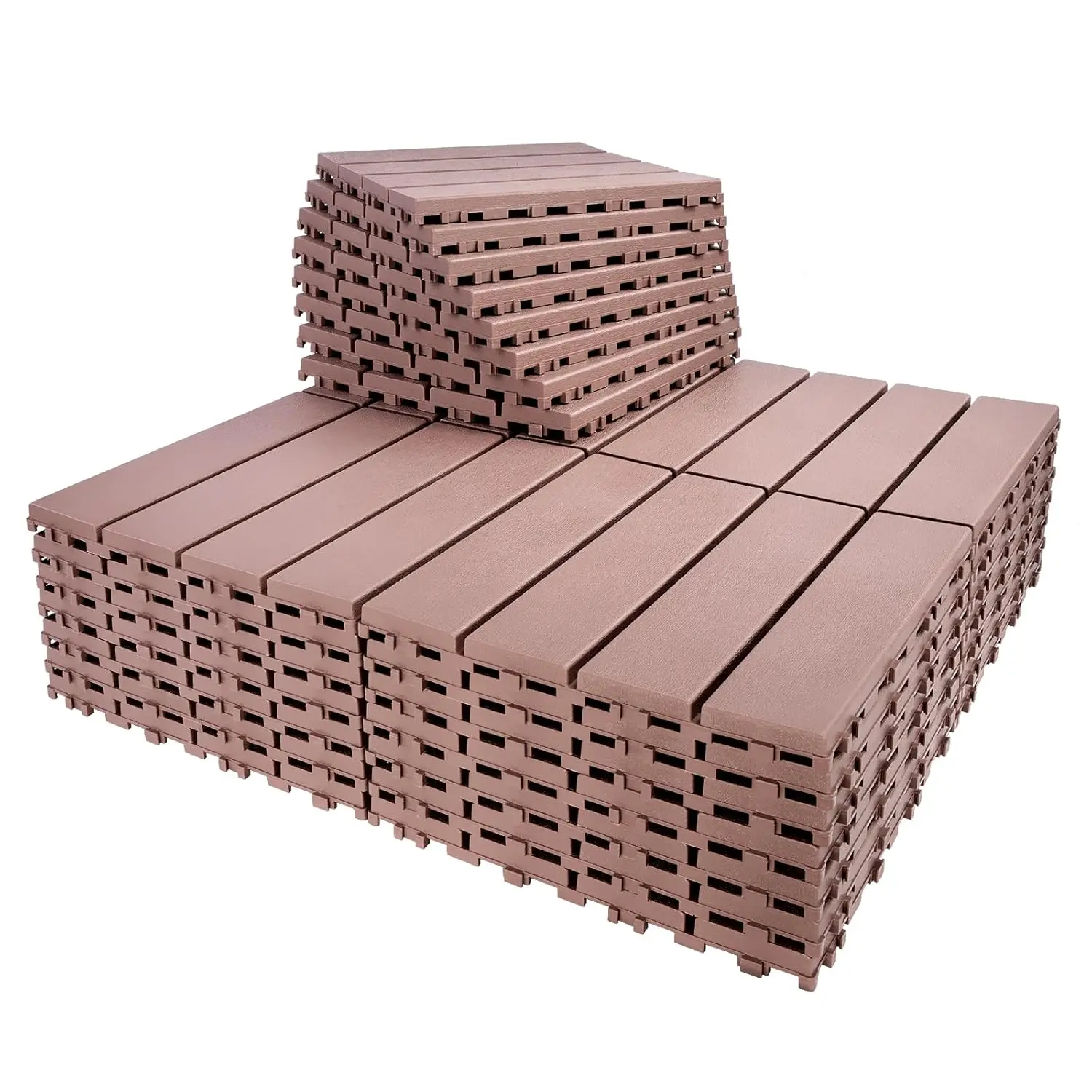 Deck Tiles Interlocking Outdoor All Weather, 36 Pack (11.3