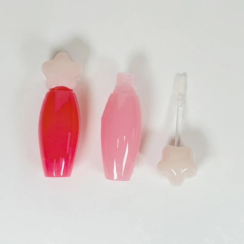 Sternförmige Lipgloss-Röhre, transparent, dicker Stab, großer Bürstenkopf, leere Flasche, Lippenglasurbehälter, wiederverwendbare Lippenstiftbehälter