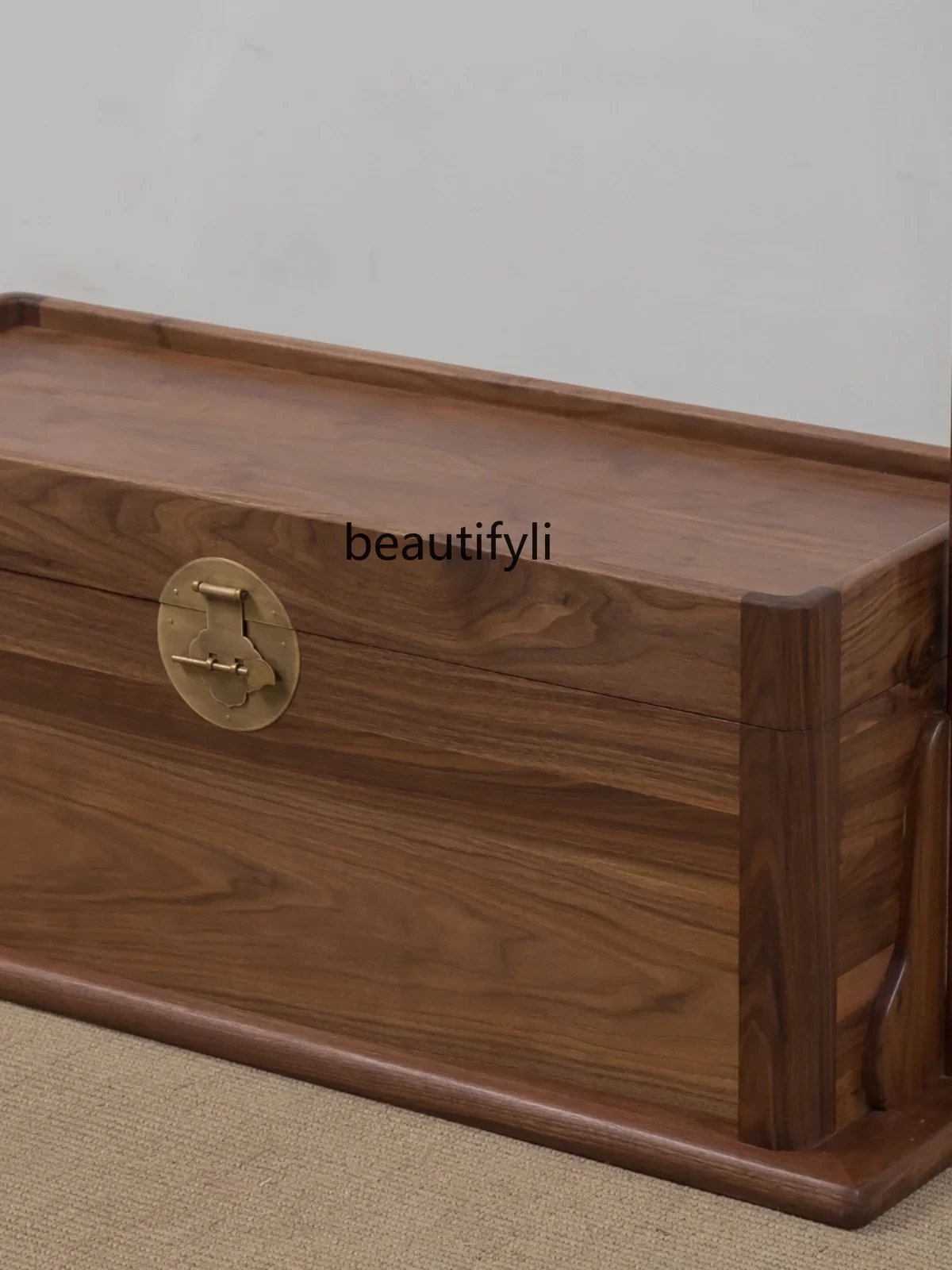 North America Black Walnut Solid Wood Coat Rack New Chinese Floor Clothes Rack Zen Bedroom Coat Rack