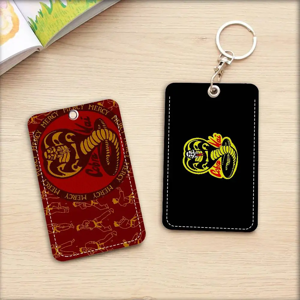 Classic TV Dramas Cobra Kai Badge Holder Keychain For Bank Business Work Card Holder Student Card Protective Case Bus Card