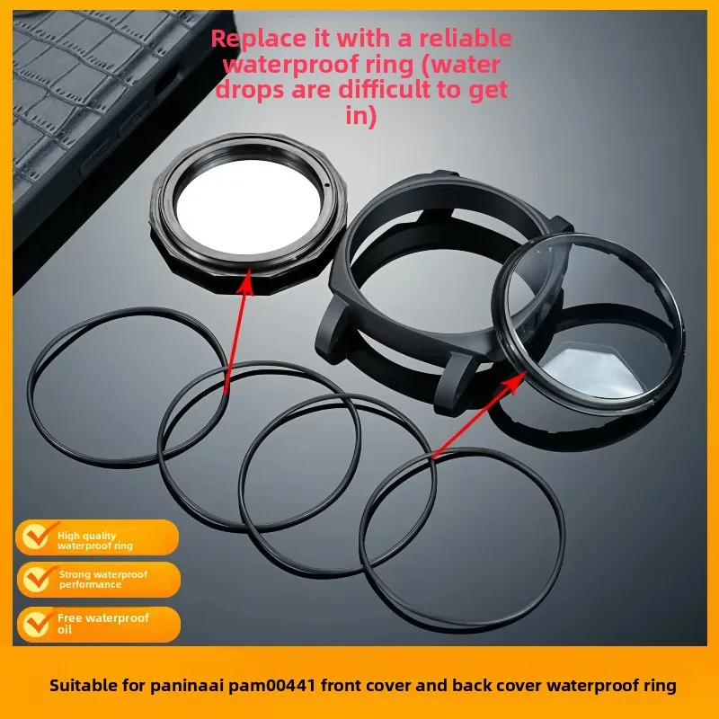 For Panerai LUMINOR PAM00441 Watch back cover waterproof gasket Front cover rubber sealing ring Replace Accessories Gift tool