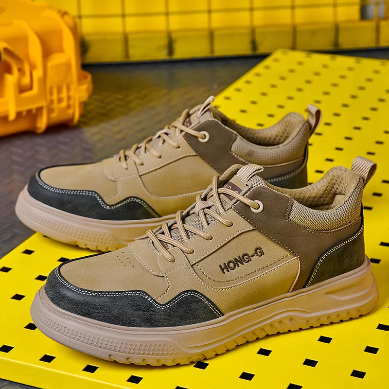 Lightweight Steel Toe Slip Resistant Comfort Sneakers Anti-drop Protection Safety Shoes Anti Shock Security Protective Shoes