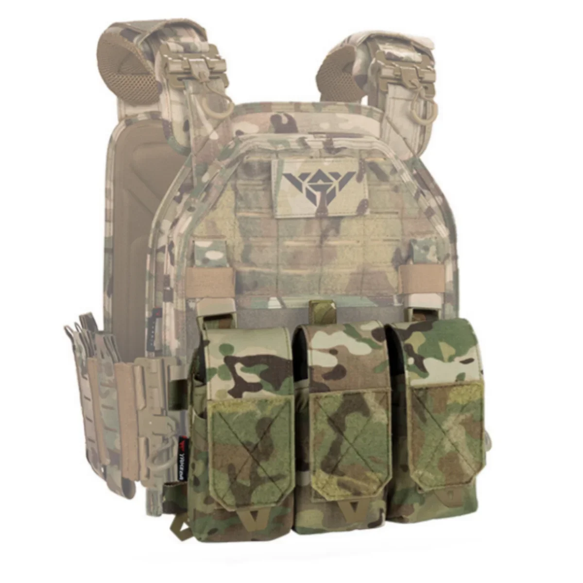 

YAKEDA Triple Magazine Pouch with Quick Release Mag Pouch Insert, UTX Buckles Combined 5.56/7.62 Magazine Holder