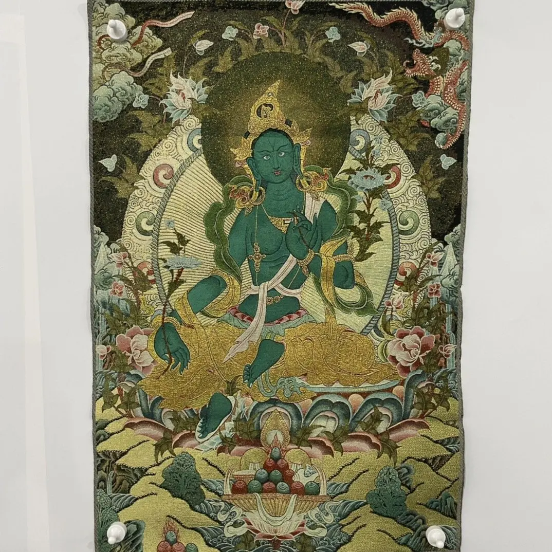 

Diamond Embroidery Buddhist Portraits Cross Stitch Green Tara Buddha Statue Hanging Paintings Canvas Painting Murals Wall Decora