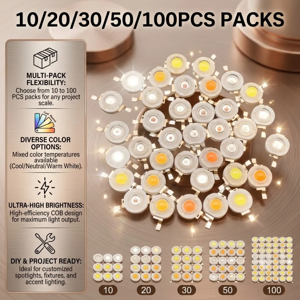 10/20/30/50/100Pcs High Power SMD LED Chip Lamp Bead DC2.1-3.6V 110-120LM Diode DIY LED Light Source Bulb IC Decor Accessories