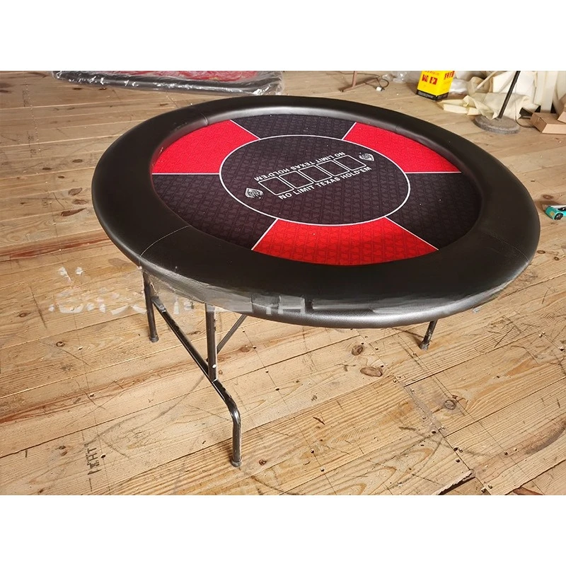 Poker table, round table, octagonal 6, 8-seater tabletop, whole leg foldable, does not take up space, chess and card room