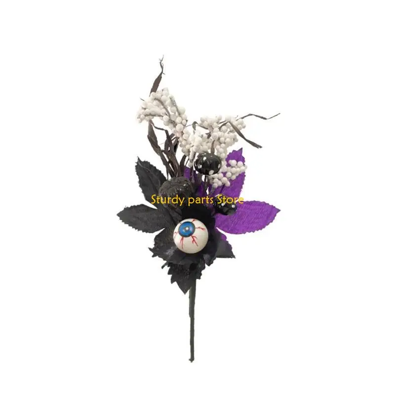 97QC Halloween Horror Flower with Eyeball Party Costume Cosplay Prop Ornament for Wedding Birthday Holiday New Year Decor