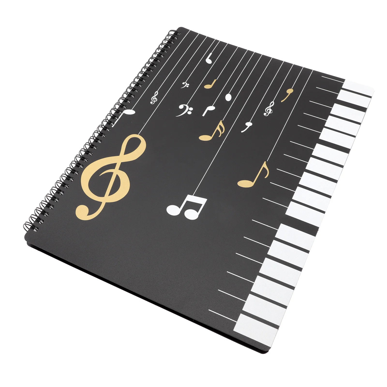 

A4 Inserts Folder Music Score Binder Waterproof Document Organizer Sheet Music Holder Piano Keys Pattern Plastic File Folder For