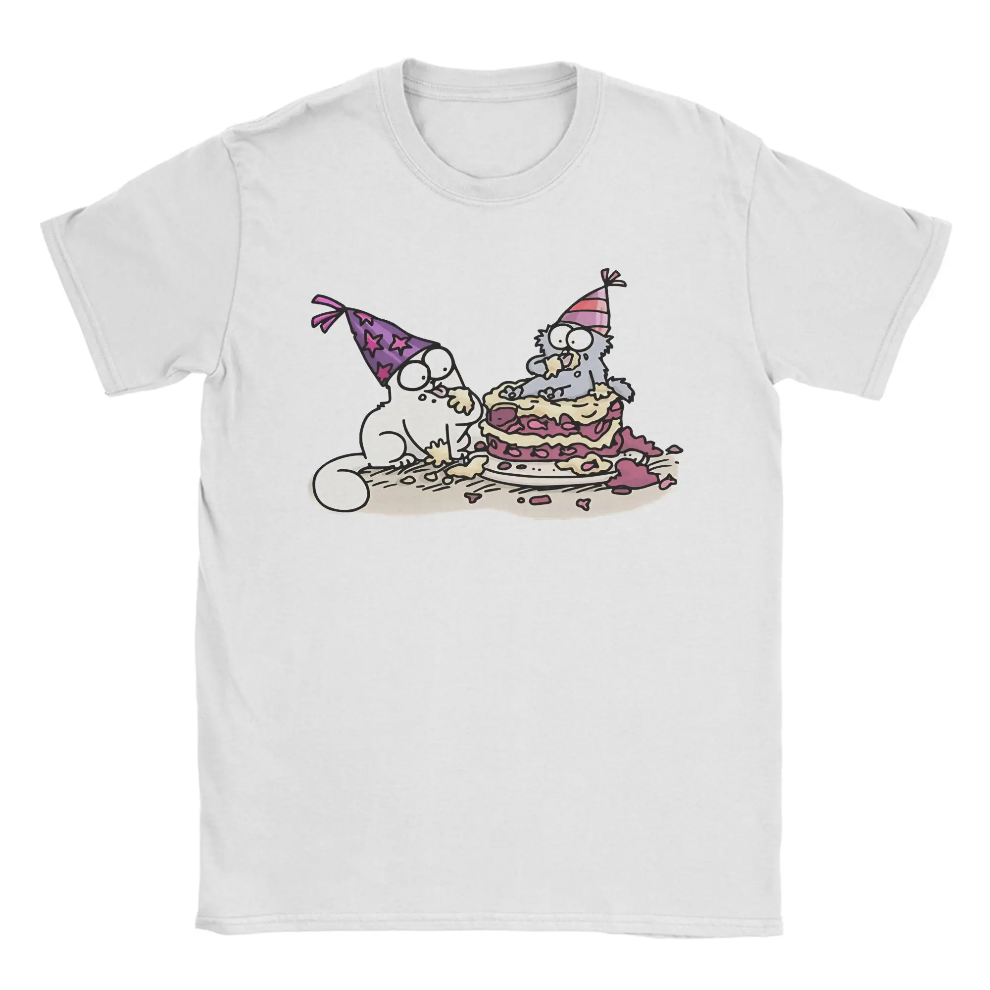 

Men Women Funny Cat Simons Cat Cartoon T Shirt Pure Cotton Clothes Unique Short Sleeve Round Neck Tees Gift T-Shirt