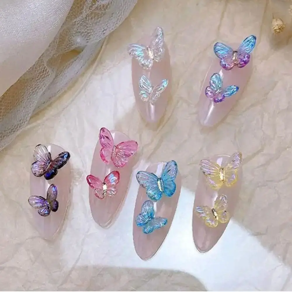 Scratch Resistant Butterfly Nail Art Acessórios, Resina Resistente Duráveis Decorações, Doce Exquisite, 20pcs