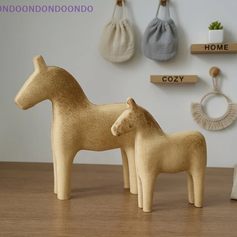 

Handmade Wooden Sculptures of Cute Animals for Room Decor: Horse, Rabbit, Cat, Giraffe, DIY Painted Materials