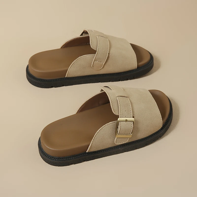 

Comfortable Women Summer Casual Slipper 3.5CM Heel Breathable Soft Rubber Sole Wide Heel Support Lightweight Stylish Walking