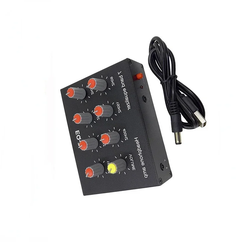 Audio EQ-7 Audiosignal-Vorverstärker, 7-Band-Equalizer, Passen Sie den Bass-Sound an, Telefon, Computer, Kopfhörerverstärker