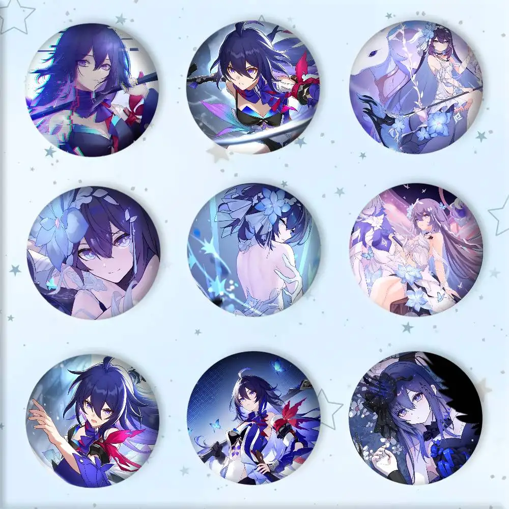 Game Anime Honkai Star Rail Seele Badges Round Cosplay Pin Bag Decor Fans Collect Friends Gifts Brooch