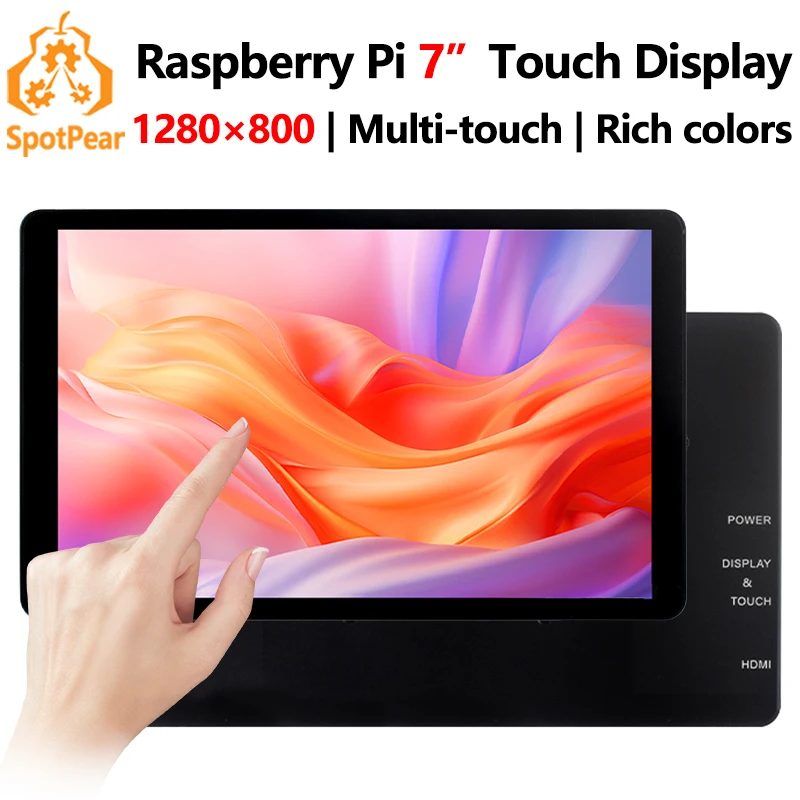 

Raspberry Pi 7 inch CAPLCD 1280x800 Capacitive TouchScreen HDMI/Type C Display Monitor For Computer mini PC