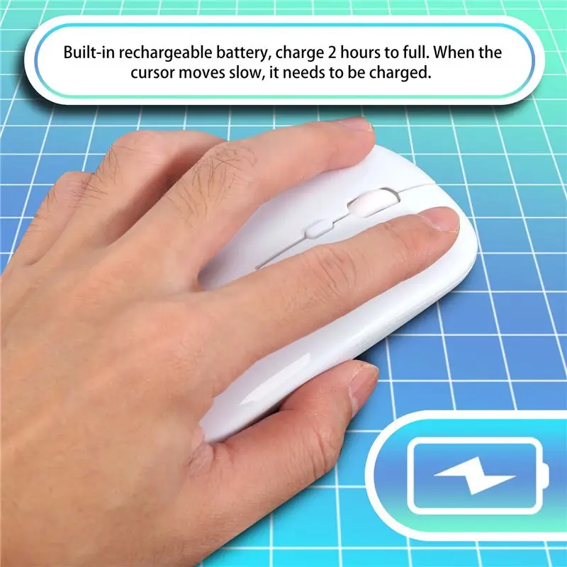 QWE-Rechargeable Wireless Bluetooth Mouse For Air Pro Retina 11 12 13 15 16 Mac Book Laptop Wireless Mouse