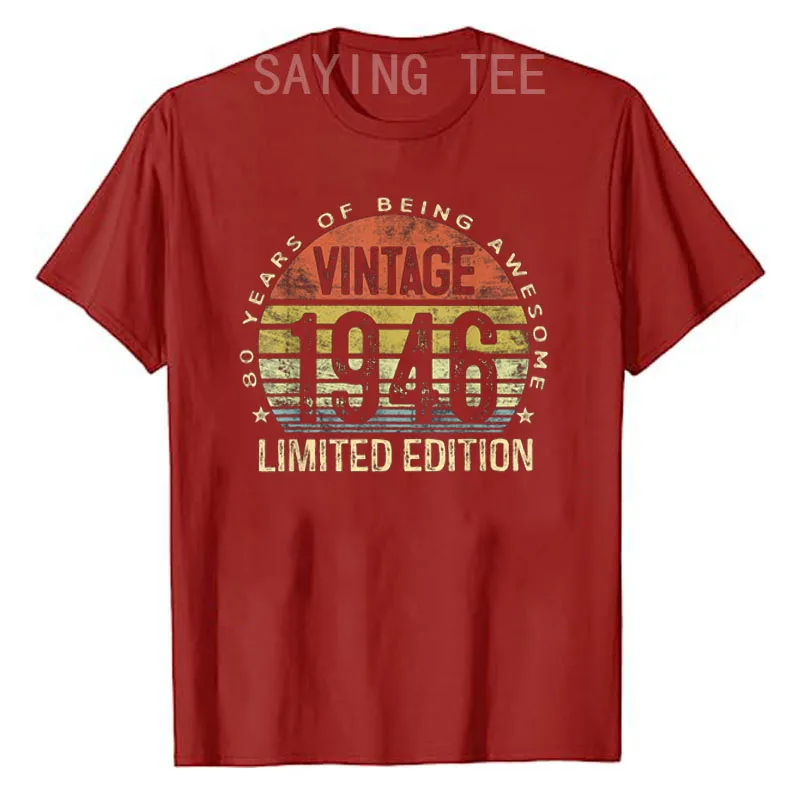 Vintage 1946 Limited Edition 80-Jähriges Geschenk zum 80. Geburtstag, tolles T-Shirt für Opa, Oma, Geburtstagsgeschenk, modisches T-Shirt mit Spruch – Detail 11