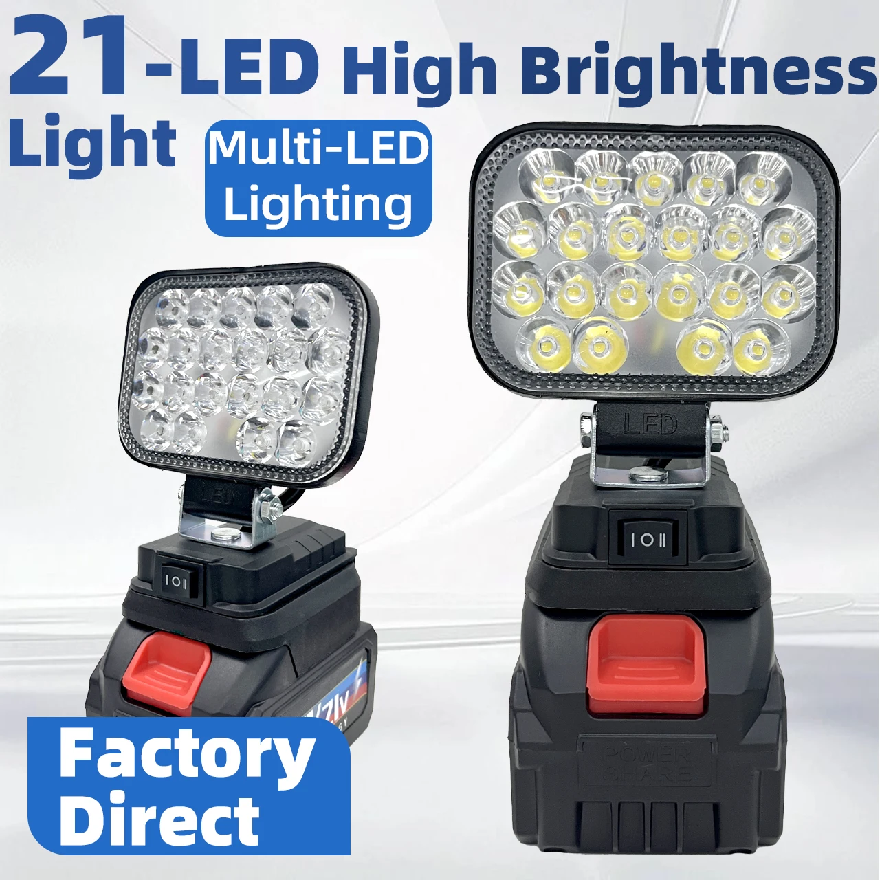 

21-LED High Power Work Light 3 Inch, Flood & Spot Beam, PortableHandheldEmergency Light for Outdoor Fishing Construction