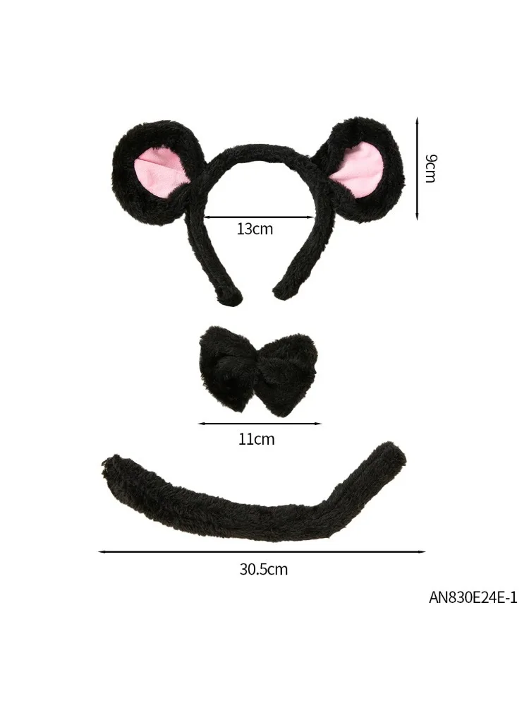 ペセナー-猿の耳の頭動物猿の衣装、柔らかい、蝶、終わりのチュチュ、ハロウィーンのコスプレパーティー、ファンシー、休日