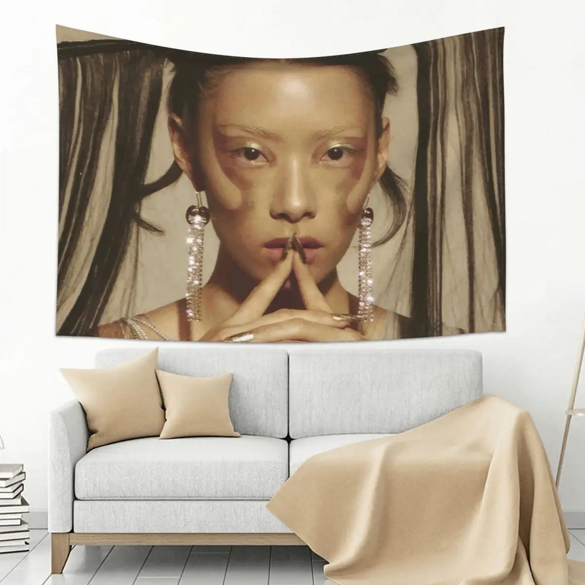 

Rina Sawayama Album Cover Tapestry On The Wall Bedroom Organization And Decoration Wall Decor Tapestry