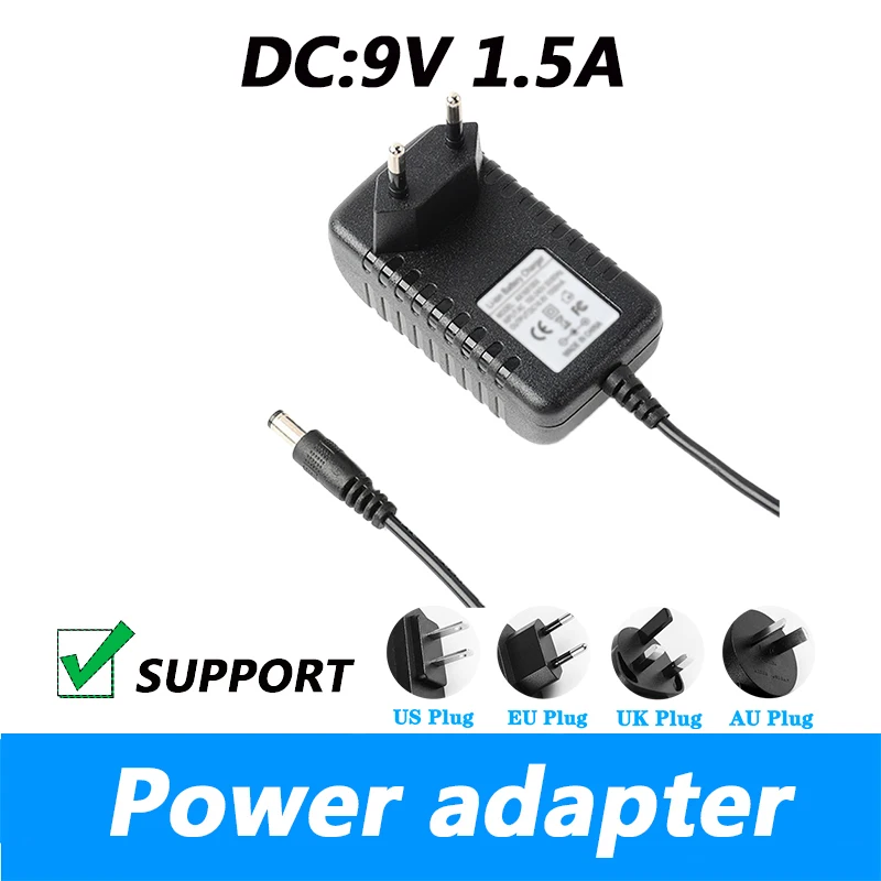 DC 9V 1.5A Power ADAPTER AC 100-240V Adapter Power cable UK Plug AU Plug 5.5*2.1MM Power Supply