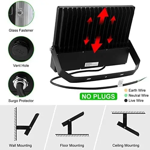 Watt Equivalente Wider Iluminação Ângulo Led Flood Light