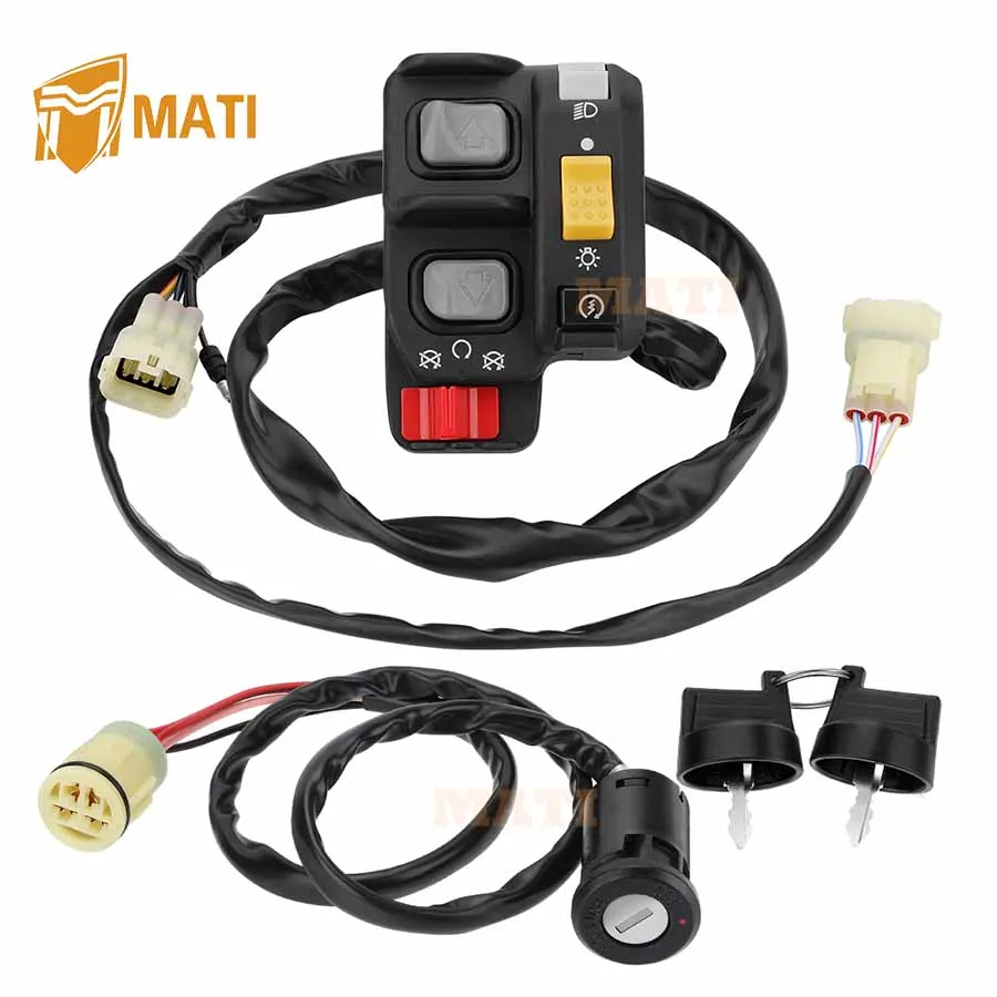 

MATI Handlebar & Key Switch for Honda Foreman 450 ES TRX450FE 1998-2004 Electric Shift 35020-HN0-A11 35100-HN0-A02 35100-HP5-600