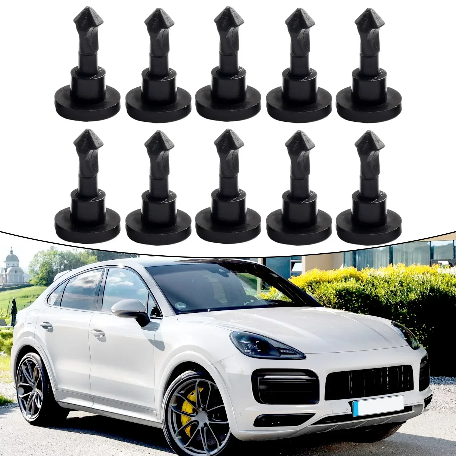 10Pcs Car Engine Compartment Cover Plate Screw Clips For For Cayenne 03-10 Plastic Plate Screw Clips Car Accessories