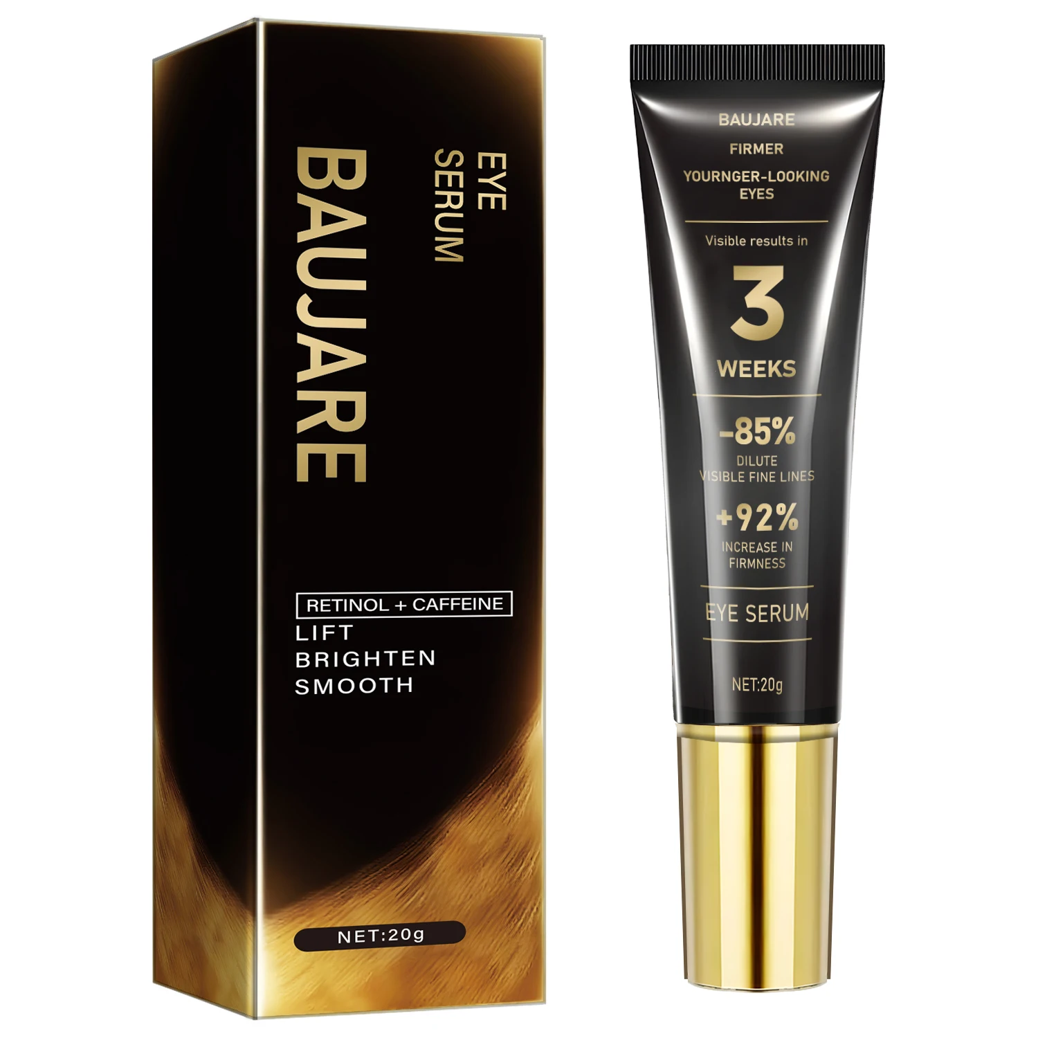 Siero occhi al retinolo e caffeina: solleva, illumina e levigante con acido ialuronico, collagene e veleno d'api per occhi elastici e giovanili