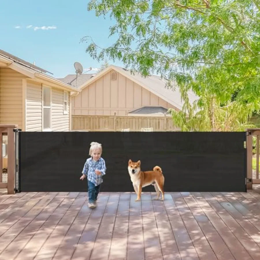 

140 Inch Wide Retractable Baby Gates Extra Wide Retractable Dog Gate Outdoor Pet Gate Indoor Extra Long Baby Gate Dog Gates for