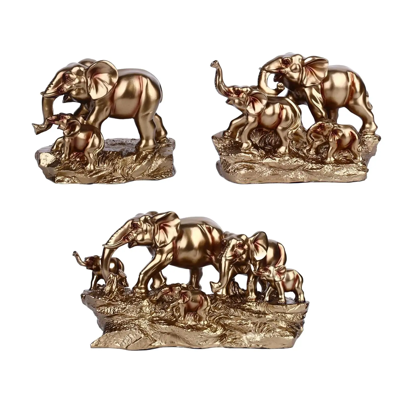 Elephant Statue Shelf Decoration Resin Figurine for Shelves NightStand