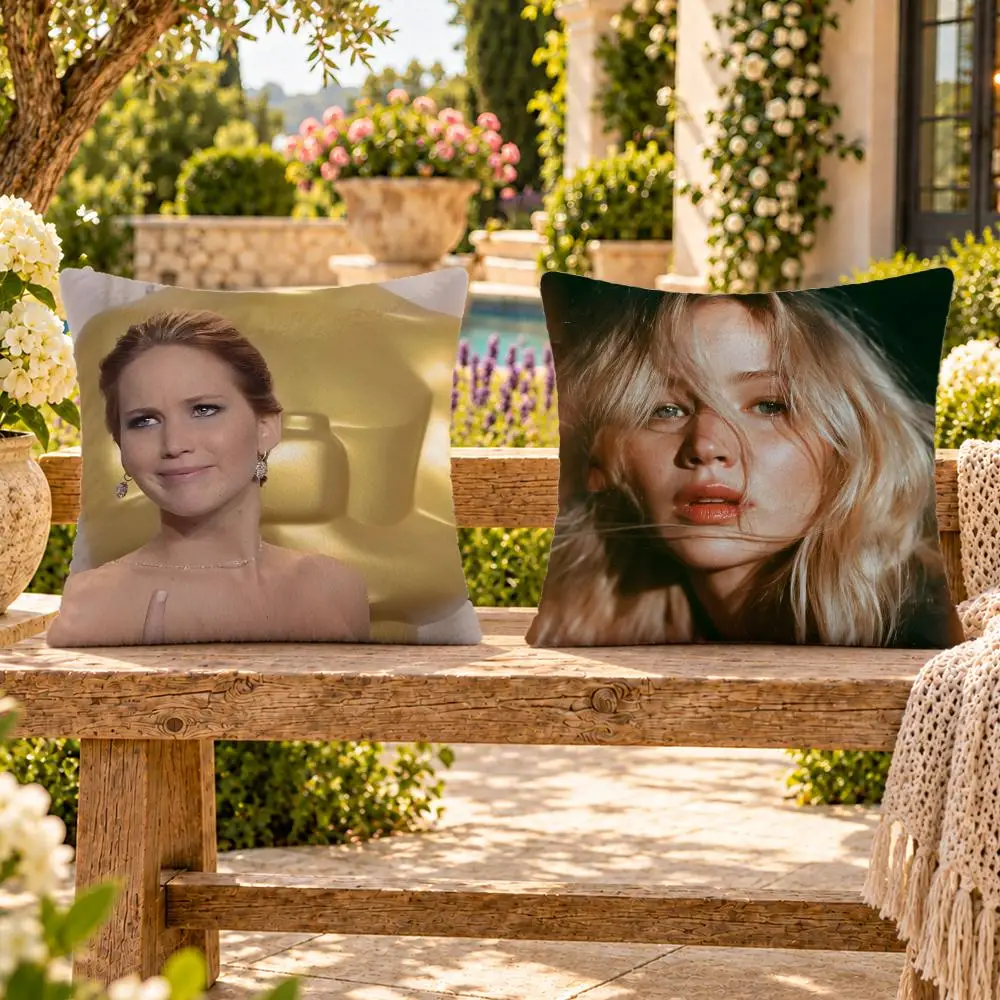 Actor Drama Jennifer Lawrence Cushion Cover Soft Plush Throw Pillow Cover Washable Sofa Bed Patio Chair Home Decor