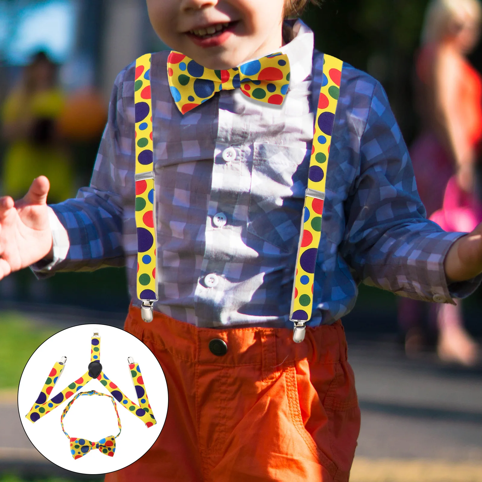 

clown Polka dot tie Bow Tie Bow Tie Suspenders belt Toddler Belt Clown cosplay Costume stage perform Props Halloween Party Favor