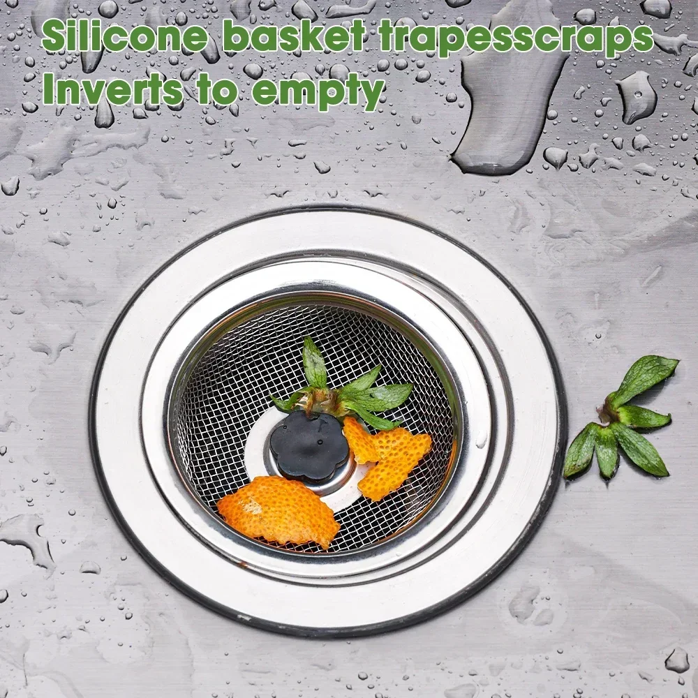 Stainless Steel Mesh Strainer Food Waste Drain Hole Kitchen Metal Sink Filter Bathroom Shower Hair Catcher Stopper Sewer Filter