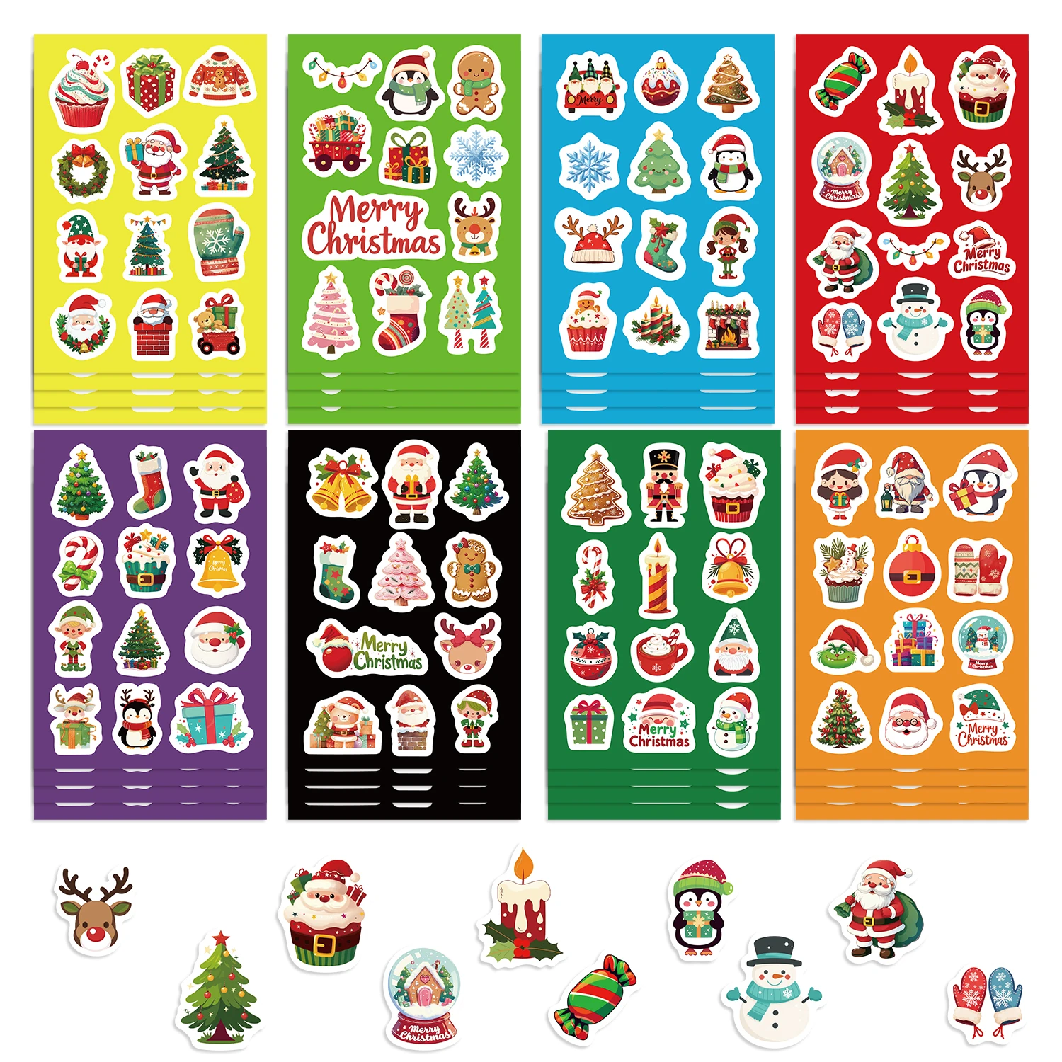 8/16/24 pezzi adesivi puzzle natalizi Crea il tuo Babbo Natale Fai da te Giochi per creare una faccia Decorazione per feste per bambini Giocattolo