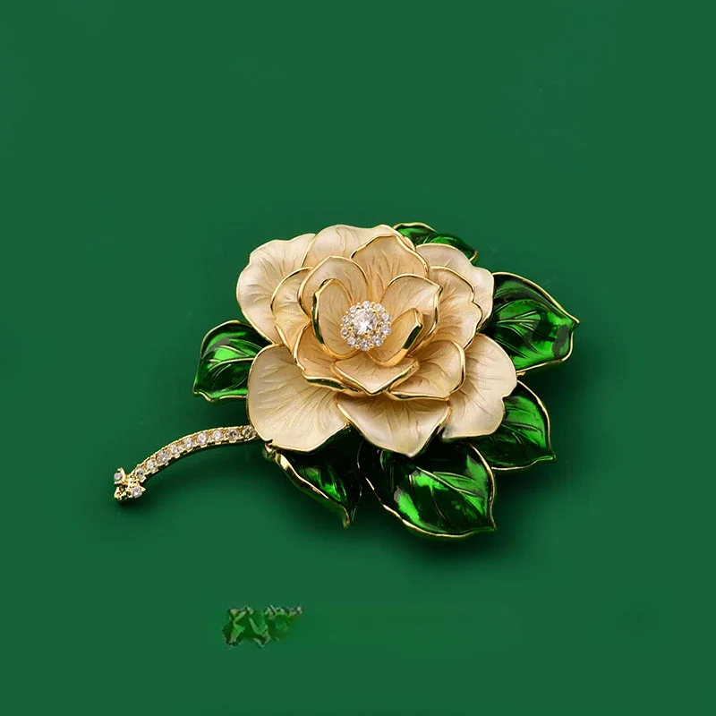 Blooming Beautiful Elegant Temperament Camellia Brooch