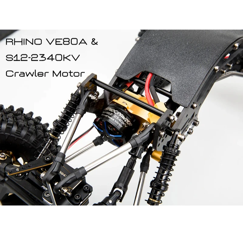 RhinoRC YUE ONE V2 RC Crawler Chassis 1/10 RTR Rig Edition 80A ESC S12 Brushless Motor 45KG Servo