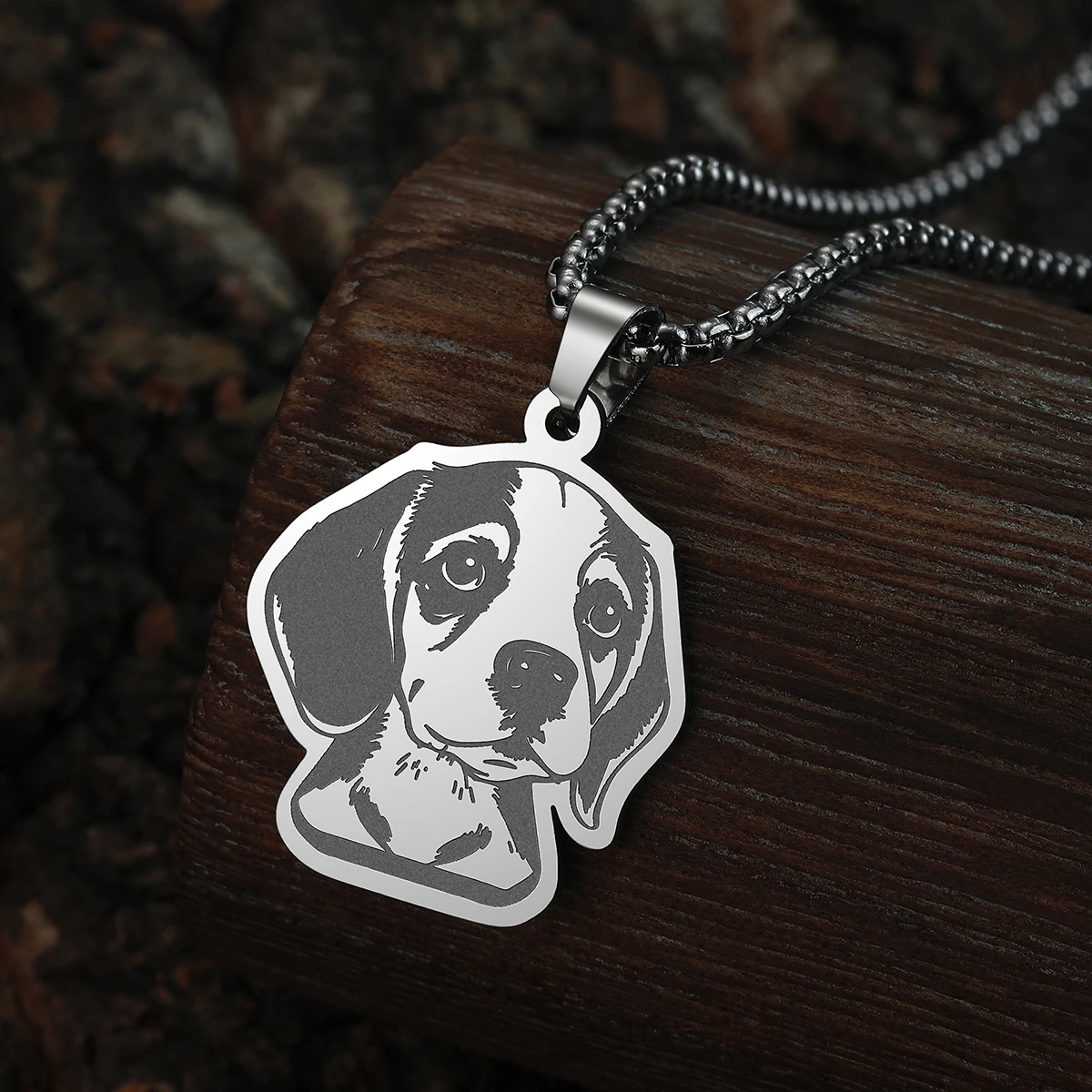 Chandler Beagle Pendant Necklace for Women Lovely Animal Stainless Steel Jewelry Men Necklace