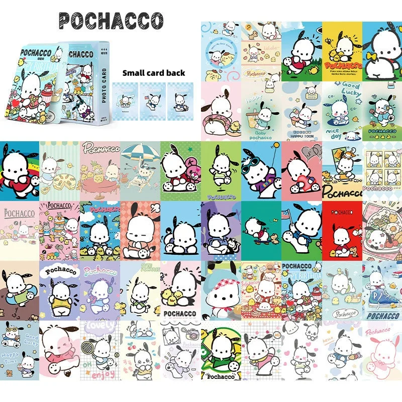 Sanrio-Tarjeta brillante de Hello Kitty Cinnamoroll para niños, juego coleccionable de dibujos animados, My Melody, juguete para regalo