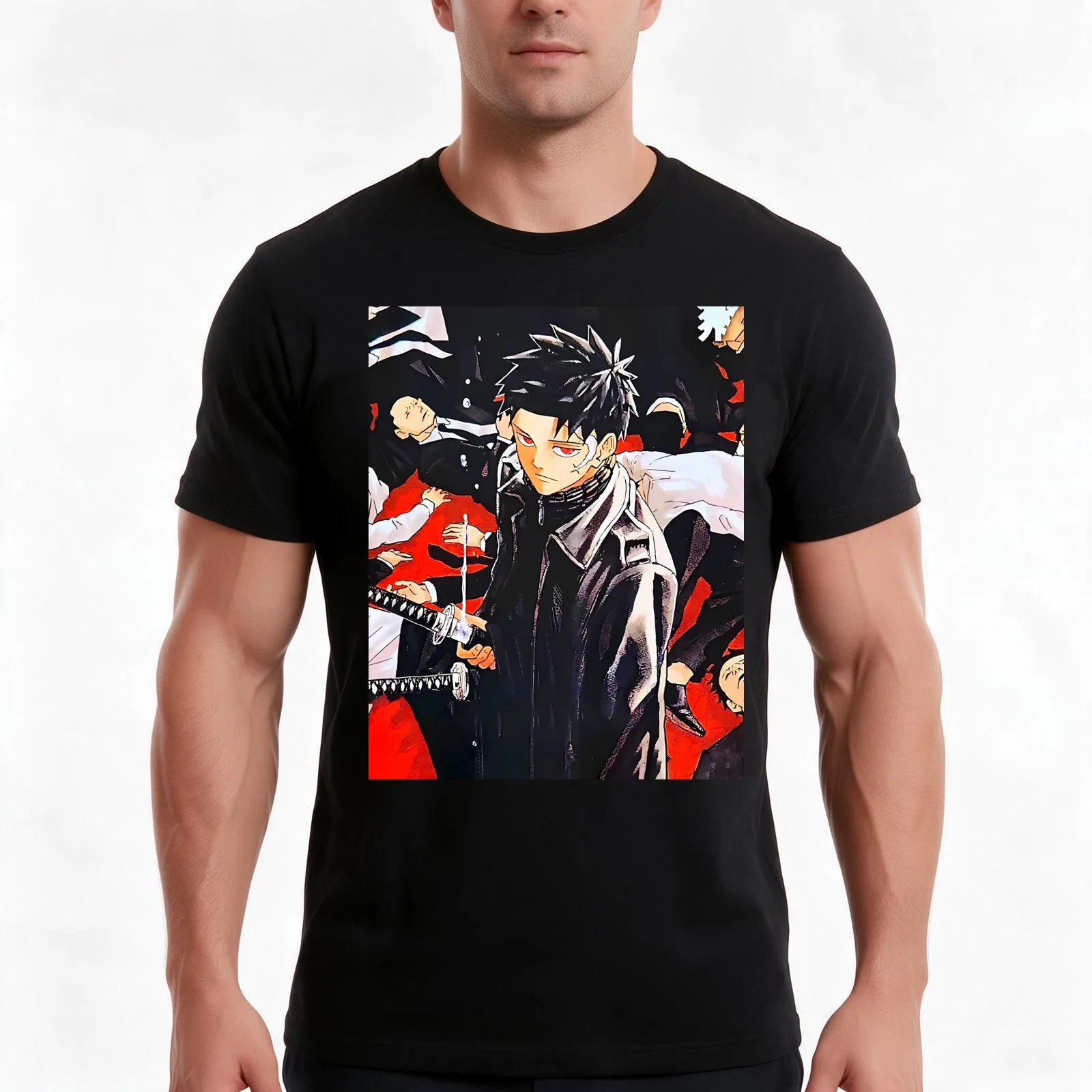 Kagurabachi T-Shirt, Summer Casual Cotton Tee, Oversized Streetwear Tops, Vintage Graphic Print, Loose Fit Short Sleeve
