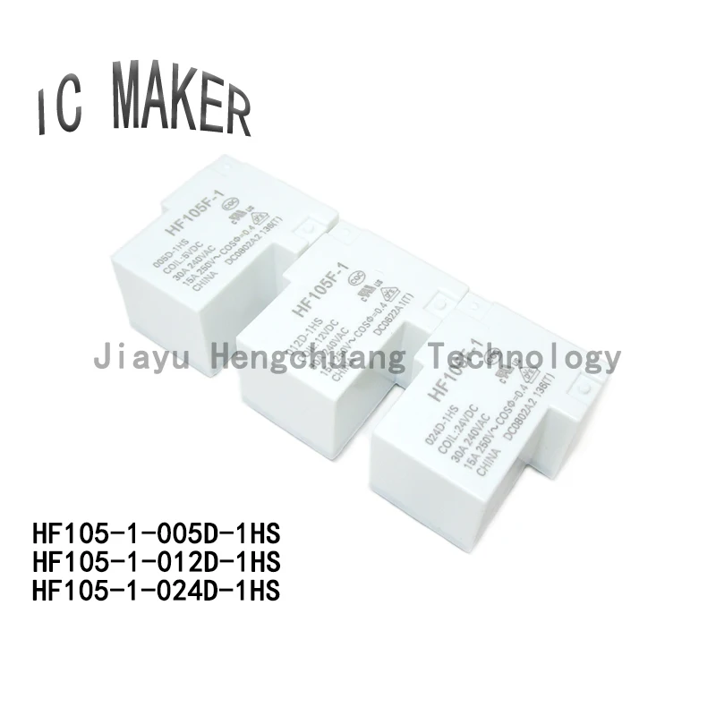 1PCS Original Power Relay HF-JQX-105F-1-005D-1HS HF105F-1-012D-1HS HF105F-1-024D-1HS 12V DC24V 4-pin 1HST 220V30A