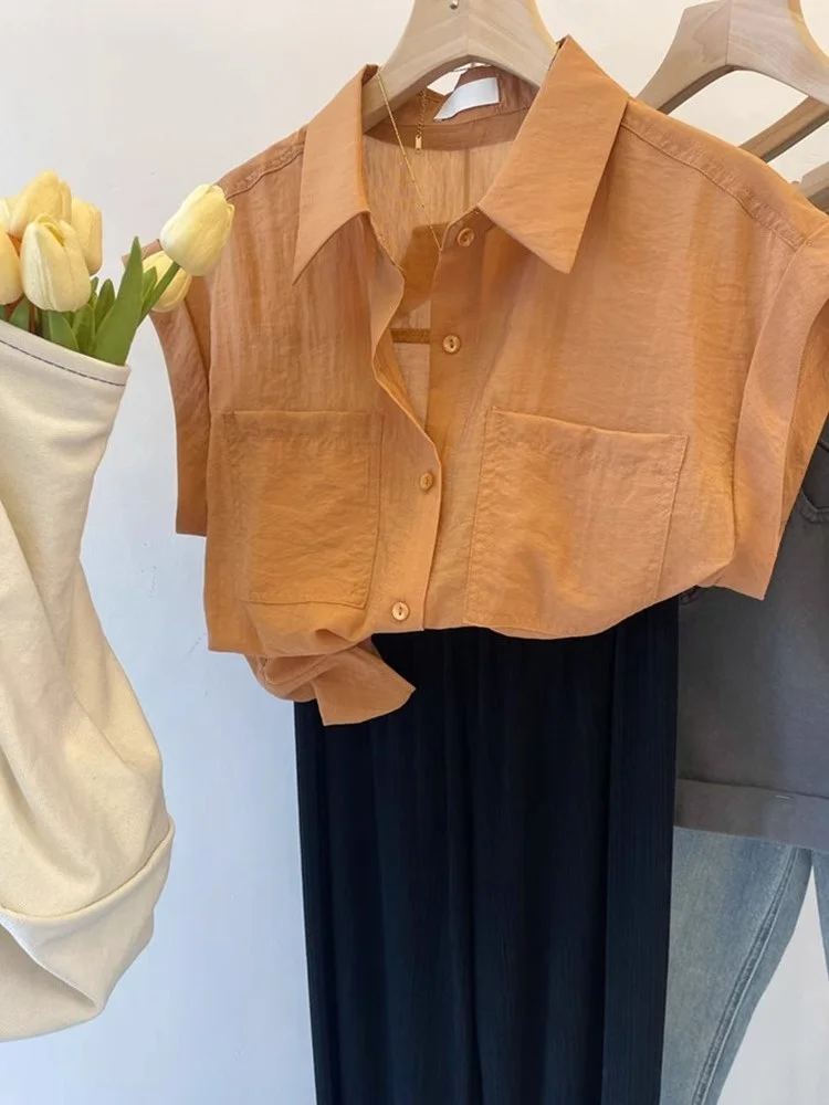 Donna Estate Faion Ne ort Sve Loose Fit irt Sli Dimagrante Versatile Top High-End Sensation Coreano Sle