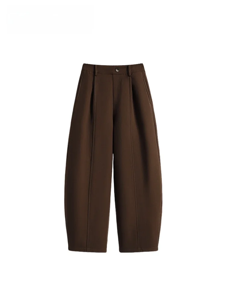 

High Waist Wide Leg Harlan Pants Women's plus Size Fce Lined Thiened Casual Pants Hide Meat Winter Cotton Blend Ladies T...