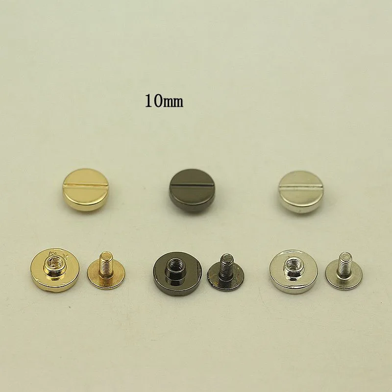 100Sets 10-15mm Round Rivet Nails Screw Studs Metal Buckles Snap Hook Bag Hardware Handbag Decorative DIY Leather Craft