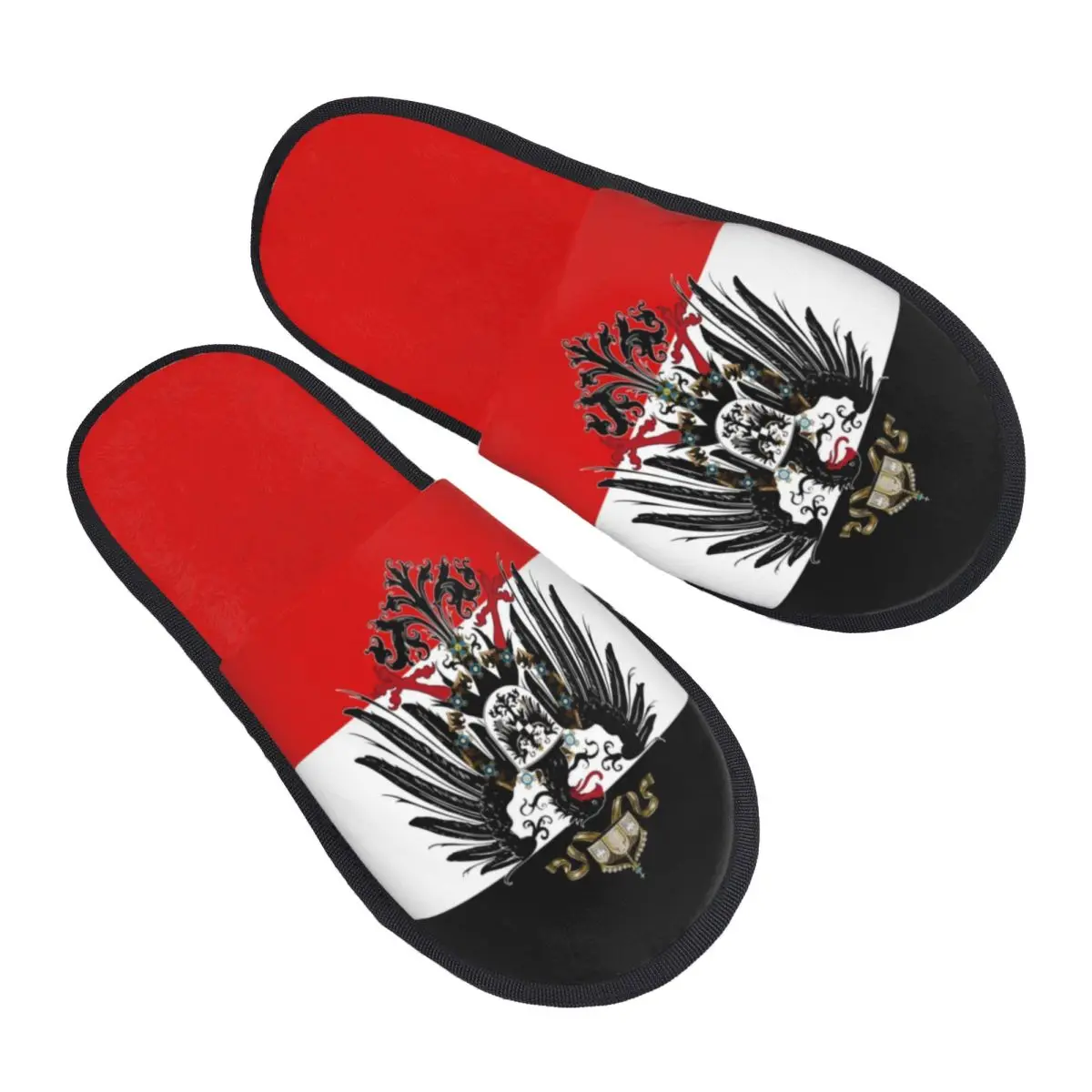 

Custom German Flag Germany Guest Slippers for Bedroom Women Coat of Arms House Slipper